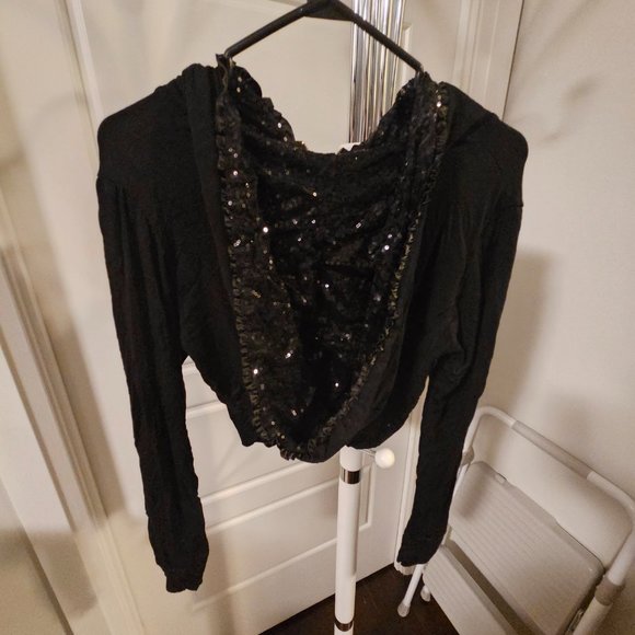 Sequin hoodie crop top - Picture 2 of 6
